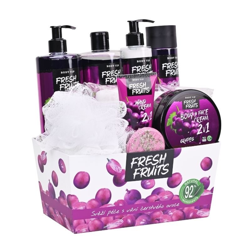 lux fresh fruits poklon set crno grozdje nega tela