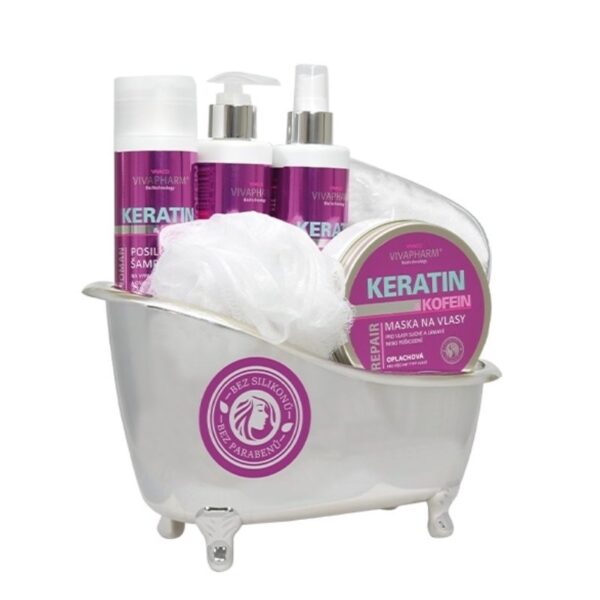 Poklon kadica za negu kose keratin sa kofeinom VIVAPHARM - Slika 2