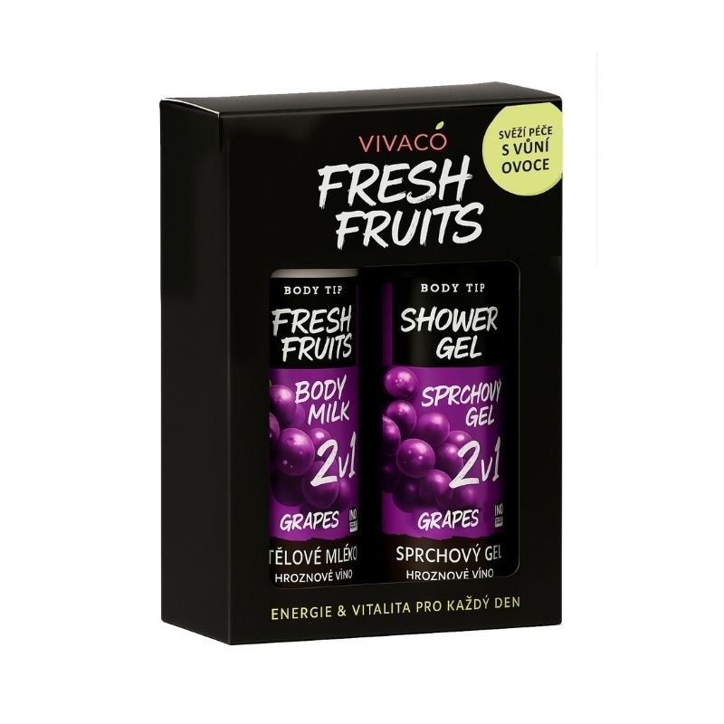 poklon set nega tela ulje crnog grozdja fresh fruits